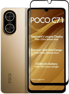 EITANSHA CREATION Edge To Edge Tempered Glass for POCO C71(Pack of 1)