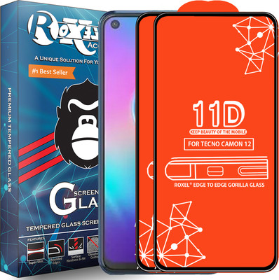 Roxel Edge To Edge Tempered Glass for Tecno Camon 12(Pack of 2)