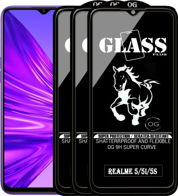 PFOAM Edge To Edge Tempered Glass for REALME 5S(Pack of 3)