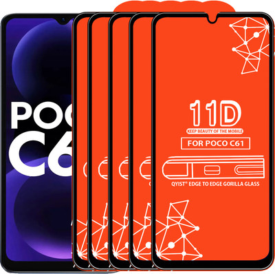 Qyist Edge To Edge Tempered Glass for Poco C61(Pack of 5)