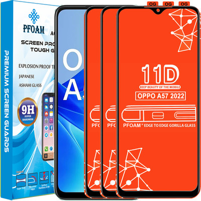 PFOAM Edge To Edge Tempered Glass for OPPO A57 2022(Pack of 3)