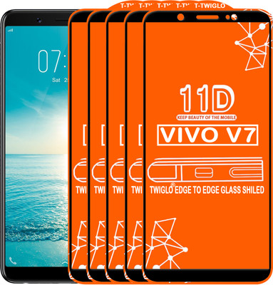 TWIGLO Edge To Edge Tempered Glass for VIVO V7(Pack of 5)