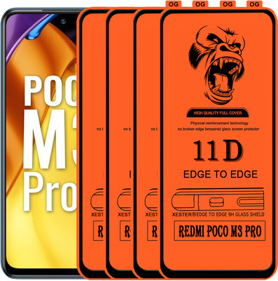 PFOAM Edge To Edge Tempered Glass for REDMI POCO M3 PRO(Pack of 4)
