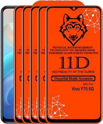 DeepzHub Edge To Edge Tempered Glass for Vivo Y75 5G(Pack of 5)
