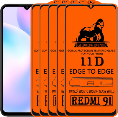 TWIGLO Edge To Edge Tempered Glass for REDMI 9I(Pack of 5)
