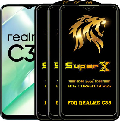 PFOAM Edge To Edge Tempered Glass for REALME C33(Pack of 3)