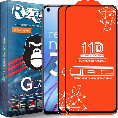 Roxel Edge To Edge Tempered Glass for Realme Narzo 30(Pack of 2)