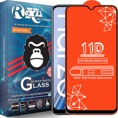 Roxel Edge To Edge Tempered Glass for Realme Narzo 30A(Pack of 1)