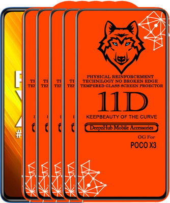 DeepzHub Edge To Edge Tempered Glass for POCO X3(Pack of 5)