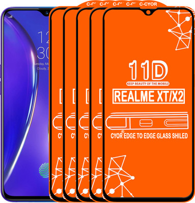 CYOR Edge To Edge Tempered Glass for Realme XT(Pack of 5)