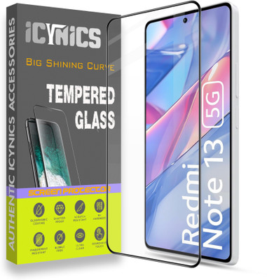ICYNICS Edge To Edge Tempered Glass for Redmi Note 13, Anti-Fingerprint, Waterproof, Oil-resistant, Bubble-Free, Anti-Static, Scratch Resistant Full Coverage with Wooden box to ensure safety(Pack of 1)