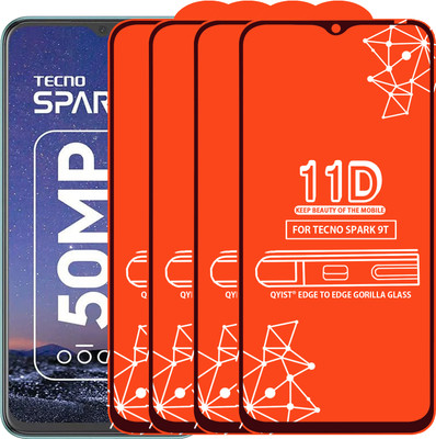 Qyist Edge To Edge Tempered Glass for Tecno Spark 9T(Pack of 4)