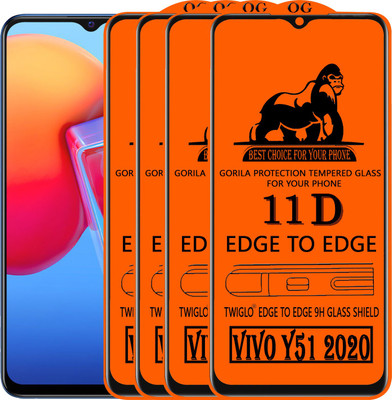 TWIGLO Edge To Edge Tempered Glass for VIVO Y51 2020(Pack of 4)