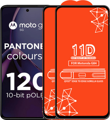 Qyist Edge To Edge Tempered Glass for Motorola G84(Pack of 2)