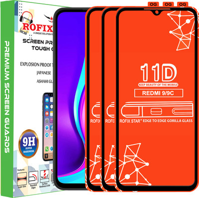 Rofix star Edge To Edge Tempered Glass for REDMI 9C(Pack of 3)