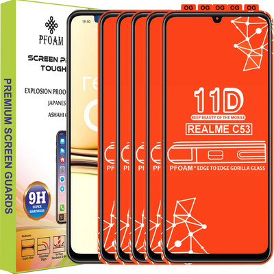 PFOAM Edge To Edge Tempered Glass for REALME C53(Pack of 5)