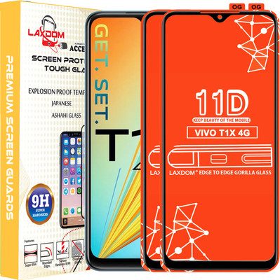 Laxdom Edge To Edge Tempered Glass for VIVO T1X 4G(Pack of 2)