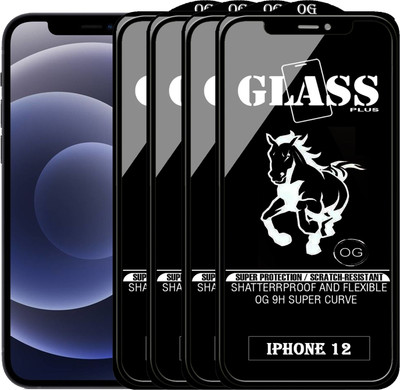 PFOAM Edge To Edge Tempered Glass for APPLE IPHONE 12(Pack of 4)