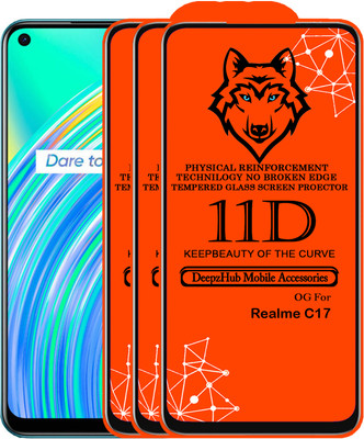 DeepzHub Edge To Edge Tempered Glass for Realme C17(Pack of 3)