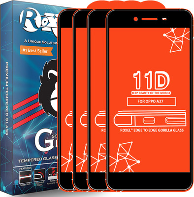 Roxel Edge To Edge Tempered Glass for Oppo A37(Pack of 4)