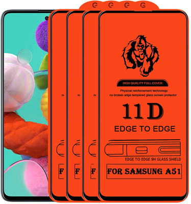 NaturalBuy Edge To Edge Tempered Glass for Samsung Galaxy A51( Full Coverage Glass 11D Edge to Edge Tempered Glass Full Coverage Glass-11D-Pack of 4)(Pack of 4)