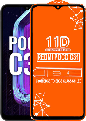 CYOR Edge To Edge Tempered Glass for REDMI POCO C31(Pack of 1)