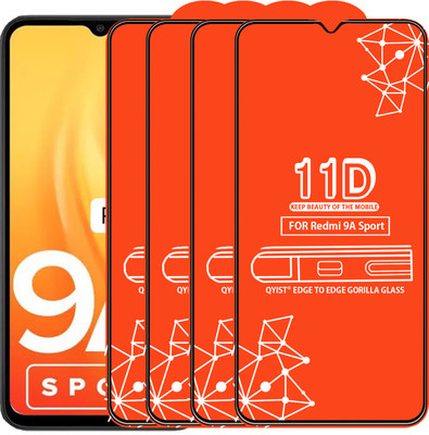 Qyist Edge To Edge Tempered Glass for Redmi 9A Sport(Pack of 4)
