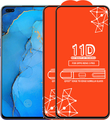 Qyist Edge To Edge Tempered Glass for Oppo Reno 3 Pro(Pack of 2)