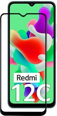 DMJHP Edge To Edge Tempered Glass for Redmi 12C(Pack of 1)