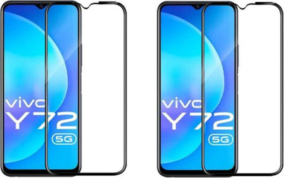 DMJHP Edge To Edge Tempered Glass for Vivo Y72 5G(Pack of 2)