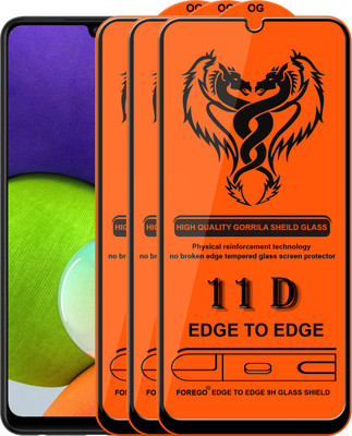 Forego Edge To Edge Tempered Glass for Samsung Galaxy A22 4G(Pack of 3)