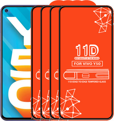Qyist Edge To Edge Tempered Glass for Vivo Y50(Pack of 4)
