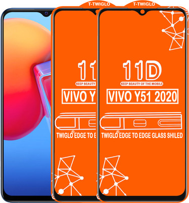 TWIGLO Edge To Edge Tempered Glass for VIVO Y51 2020(Pack of 2)
