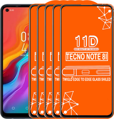 TWIGLO Edge To Edge Tempered Glass for TECNO NOTE 8I(Pack of 5)