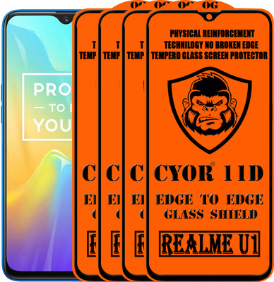 CYOR Edge To Edge Tempered Glass for Realme U1(Pack of 4)