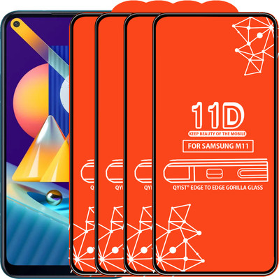 Qyist Edge To Edge Tempered Glass for Samsung Galaxy M11(Pack of 4)