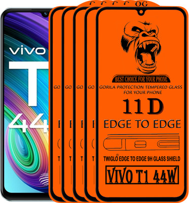 TWIGLO Edge To Edge Tempered Glass for VIVO T1 44W(Pack of 5)
