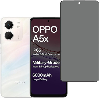 SPRITZEN Edge To Edge Tempered Glass for Oppo A5x 5G, Privacy Tempered glass(Pack of 1)