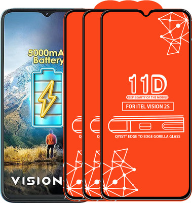 Qyist Edge To Edge Tempered Glass for ITEL VISION 2S(Pack of 3)