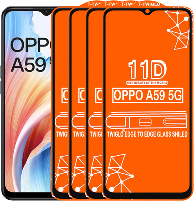 TWIGLO Edge To Edge Tempered Glass for OPPO A59 5G(Pack of 4)