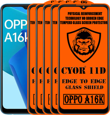 CYOR Edge To Edge Tempered Glass for OPPO A16K(Pack of 5)