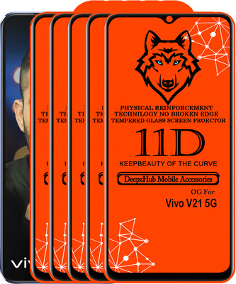 CRodible Edge To Edge Tempered Glass for Vivo V21 5G(Pack of 5)