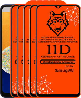 CRodible Edge To Edge Tempered Glass for Samsung Galaxy A03(Pack of 5)