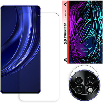 ARBAN Edge To Edge Tempered Glass for Realme P1 Speed 5G Tempered Glass Screen Protector | Anti-Scratch | Edge to Edge Full Coverage | 9H Hardness (1 FRONT SCREEN GUARD + 1 CAMERA LENS PROTECTOR + 1 FREE BACK EMBOSSED SKIN002)(Pack of 1)