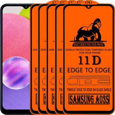 TWIGLO Edge To Edge Tempered Glass for SAMSUNG Galaxy A03S(Pack of 5)