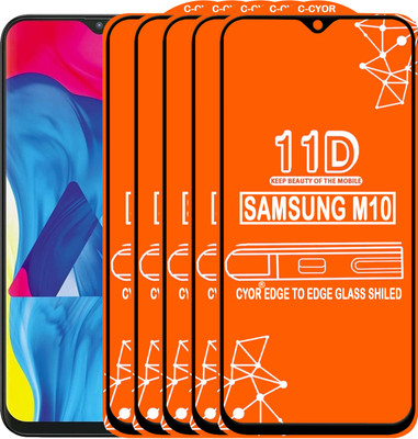 CYOR Edge To Edge Tempered Glass for Samsung Galaxy M10(Pack of 5)