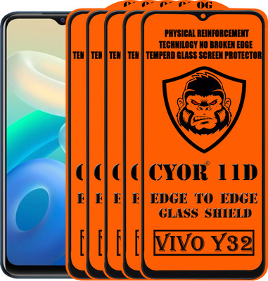 CYOR Edge To Edge Tempered Glass for VIVO Y32(Pack of 5)