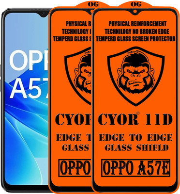CYOR Edge To Edge Tempered Glass for OPPO A57E(Pack of 2)