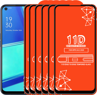 Roxel Edge To Edge Tempered Glass for Oppo A52(Pack of 6)