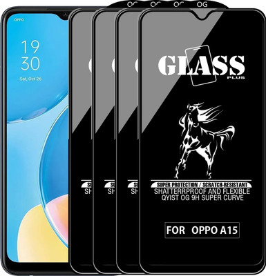 Qyist Edge To Edge Tempered Glass for OPPO A15(Pack of 4)
